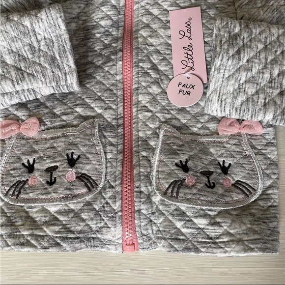 NWT Little Lass Quilted Zipper Cat Jacket 4T - Picture 2 of 7